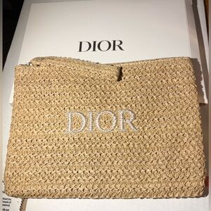 Dior Beige Woven Wristlet